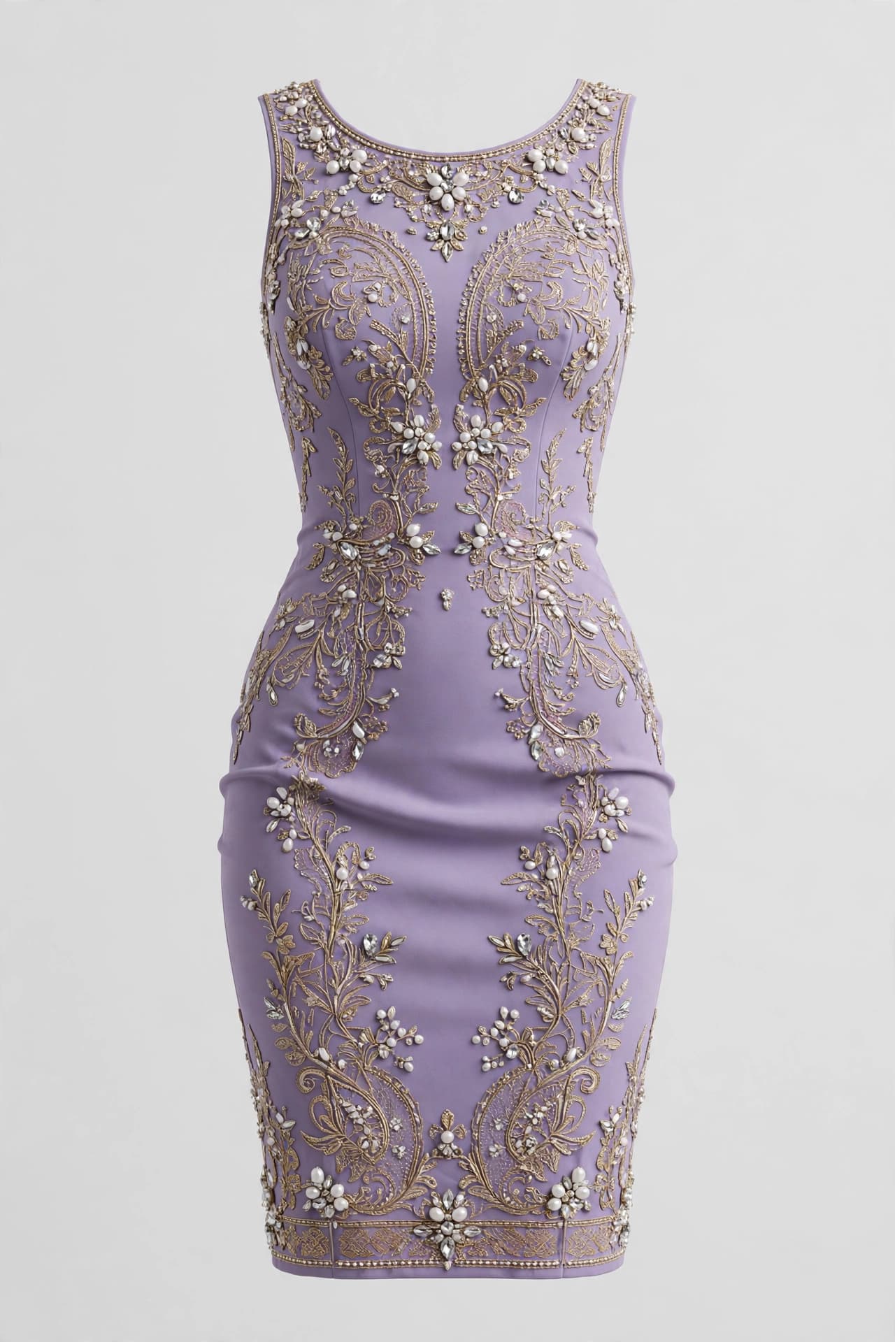 Ivory Chikankari Charm Bodycon Dress