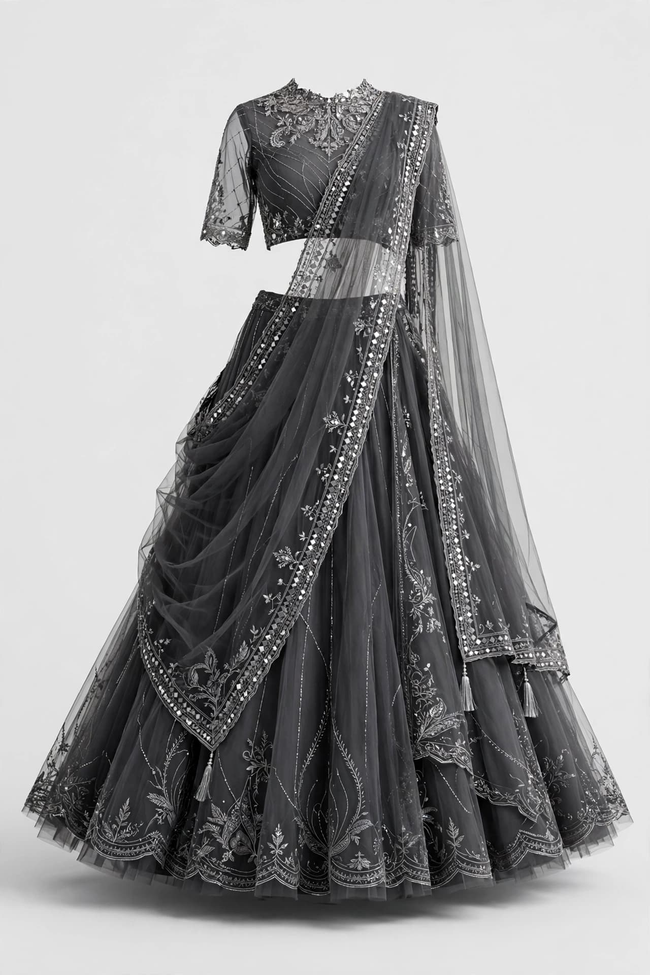 Charming Sequin Vine Bridal Lehenga