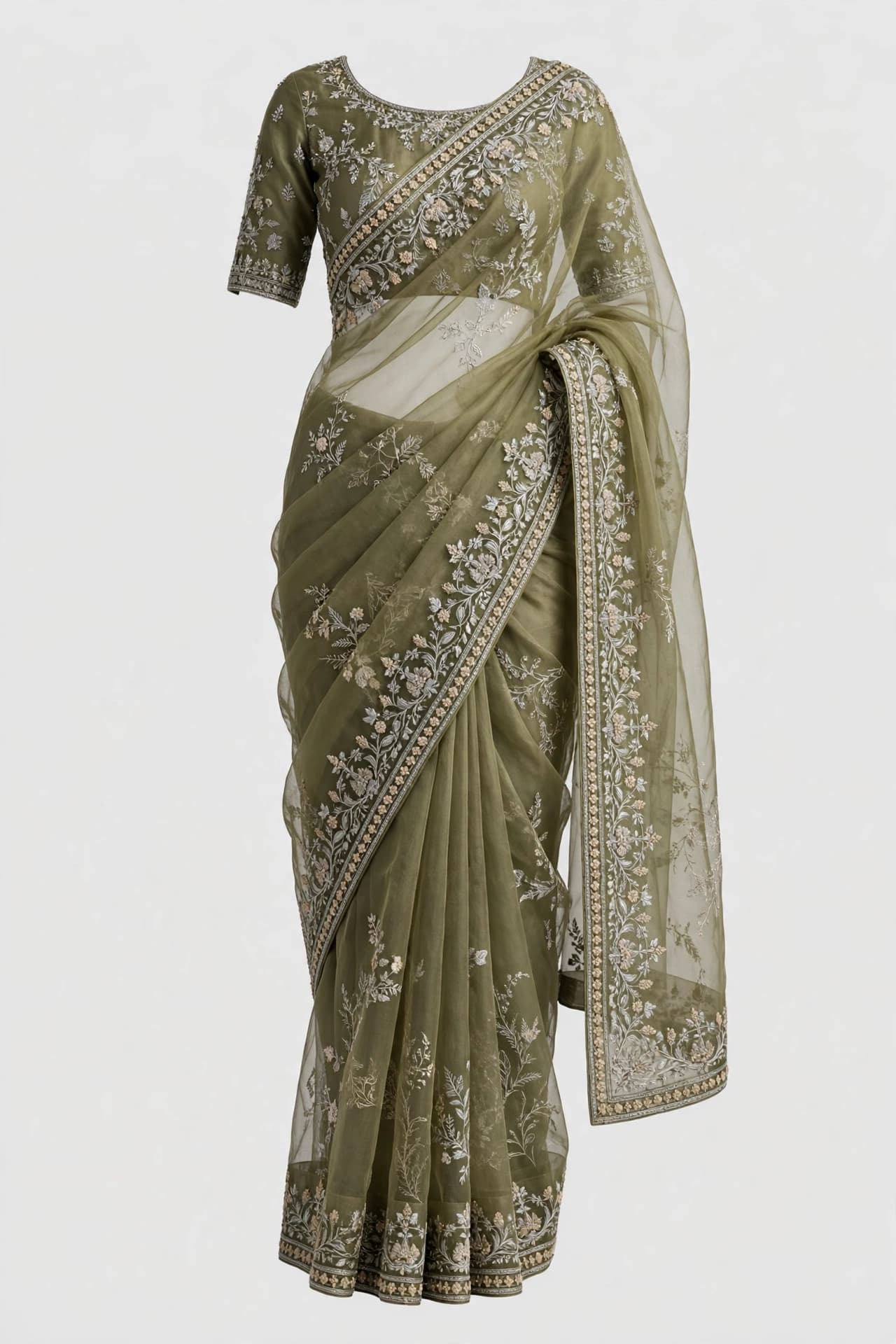 Velvet Mirror Galaxy Cotton Saree