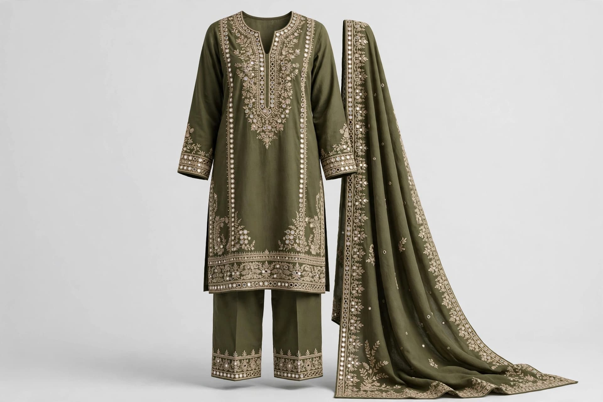 Majestic Marigold Mist Dress Material
