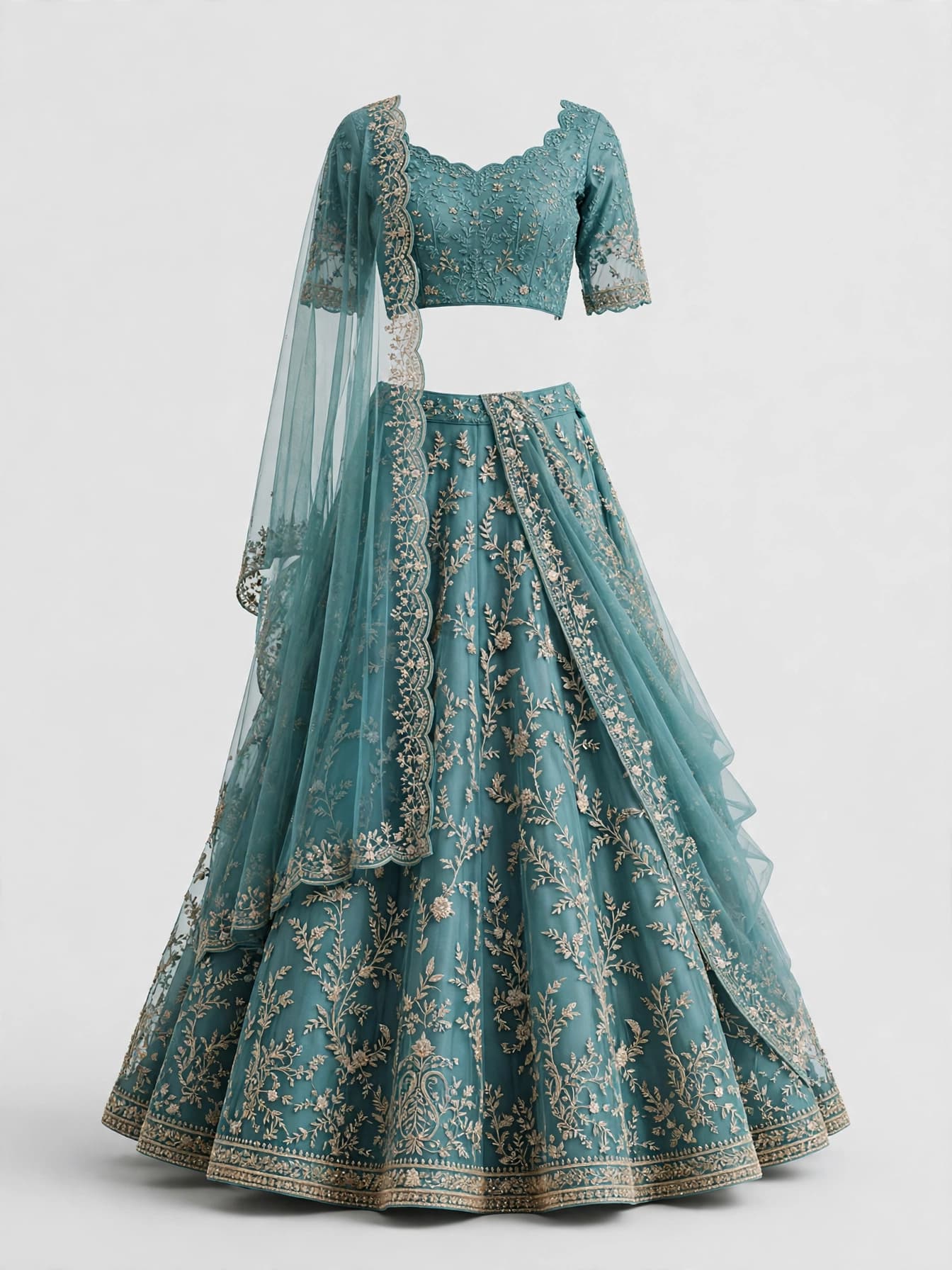 Alluring Ivory Wedding Lehengas