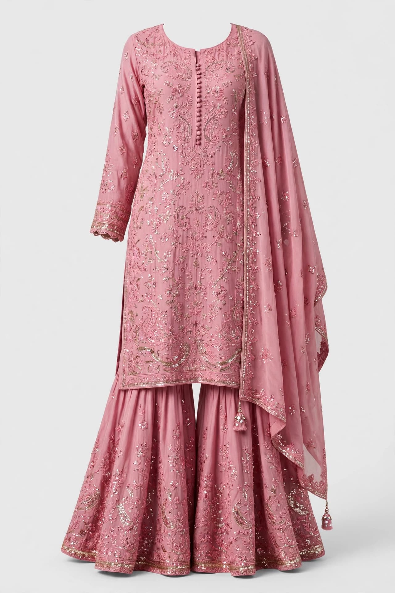 Serene Ember Gharara Suit