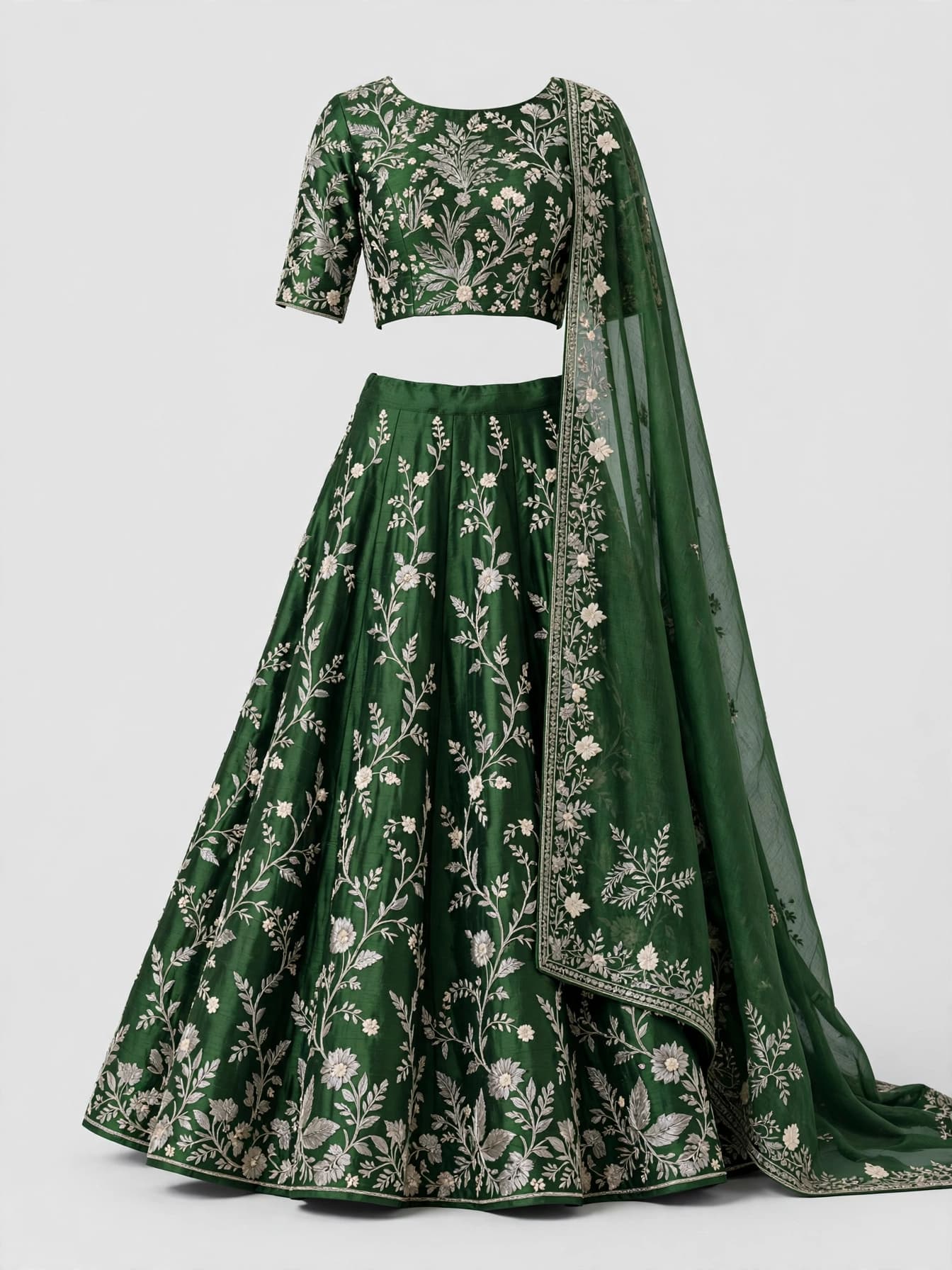 Dazzling Whisper Crop Top Lehengas
