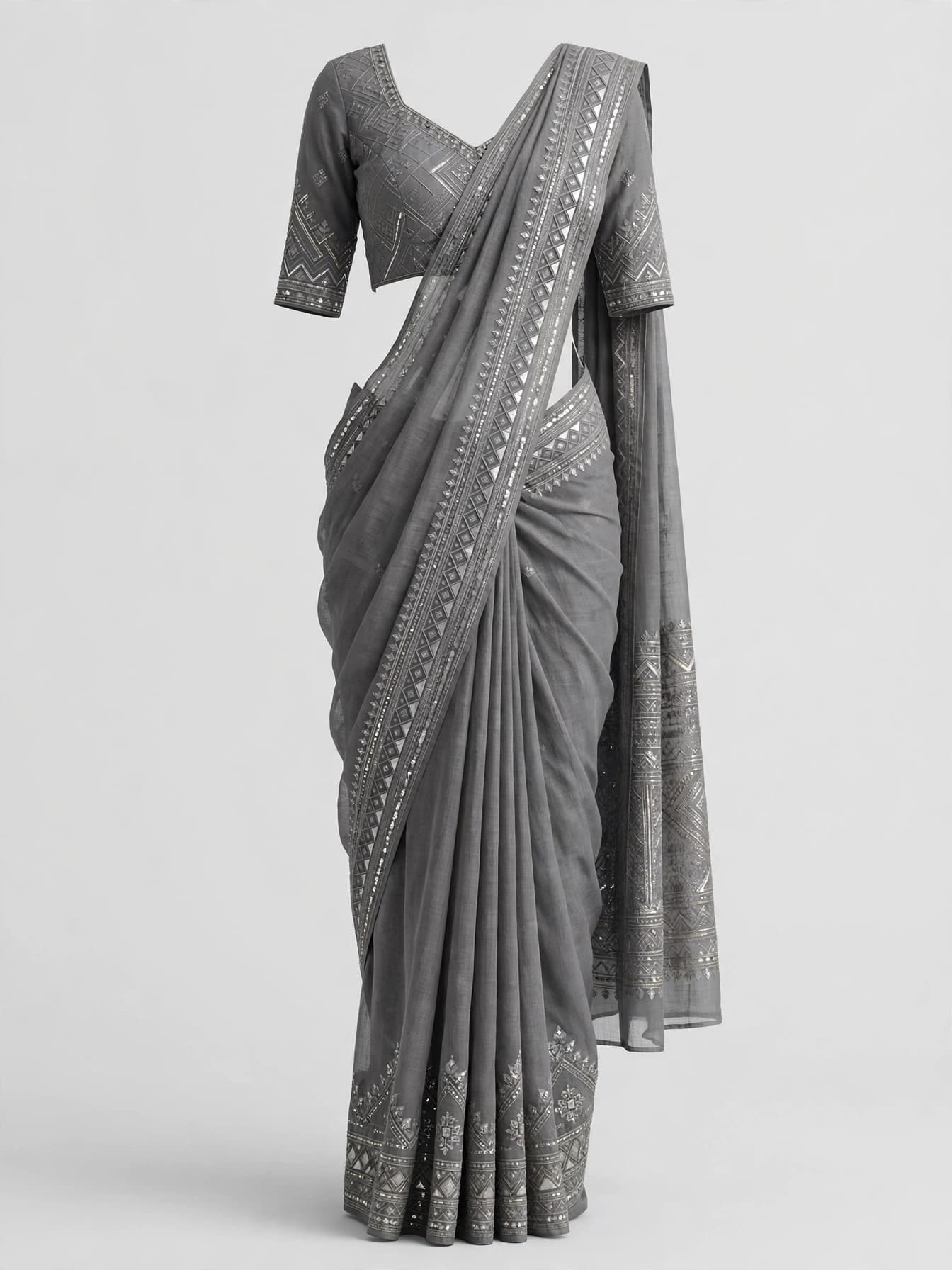 Zealous Ivory Designer Sarees
