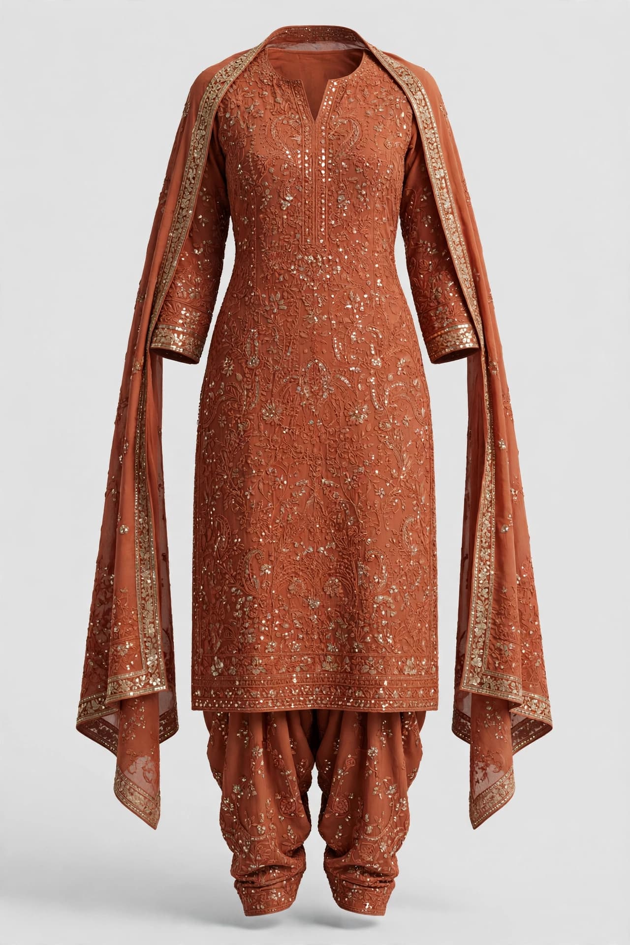Graceful Zephyr Embroidered Suits