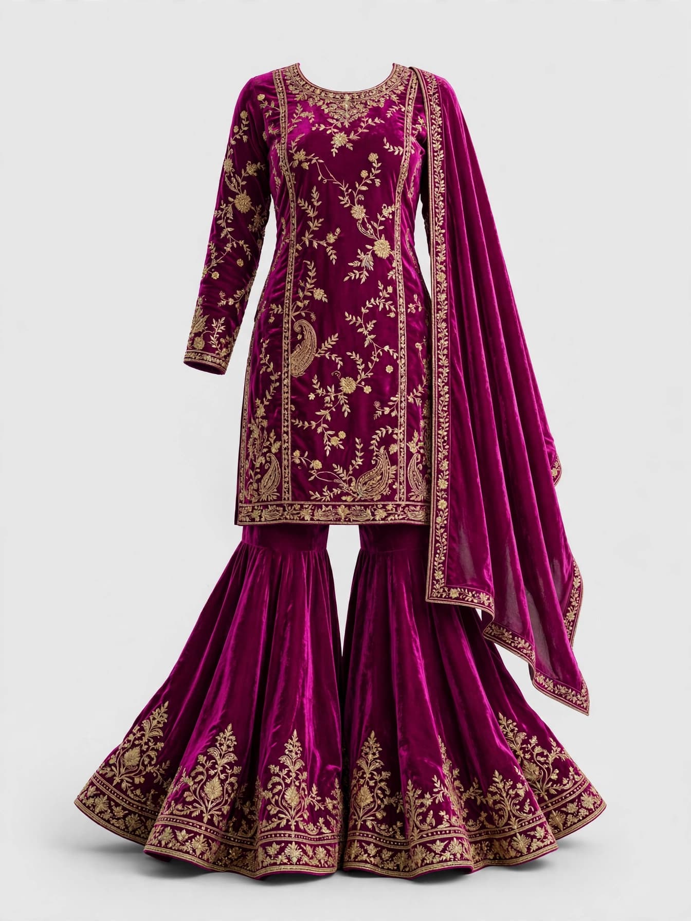 Regal Zari Paisley Gharara Suit