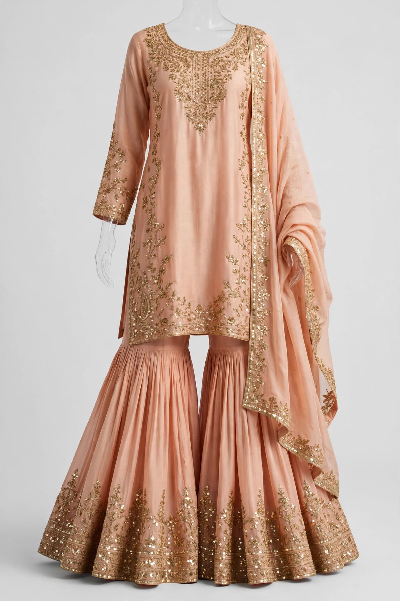 Scarlet Gota Glow Gharara Suit
