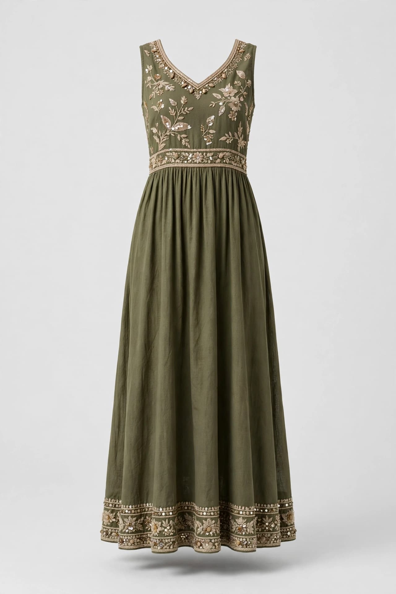 Enchanting Zari Paisley Maxi Dress