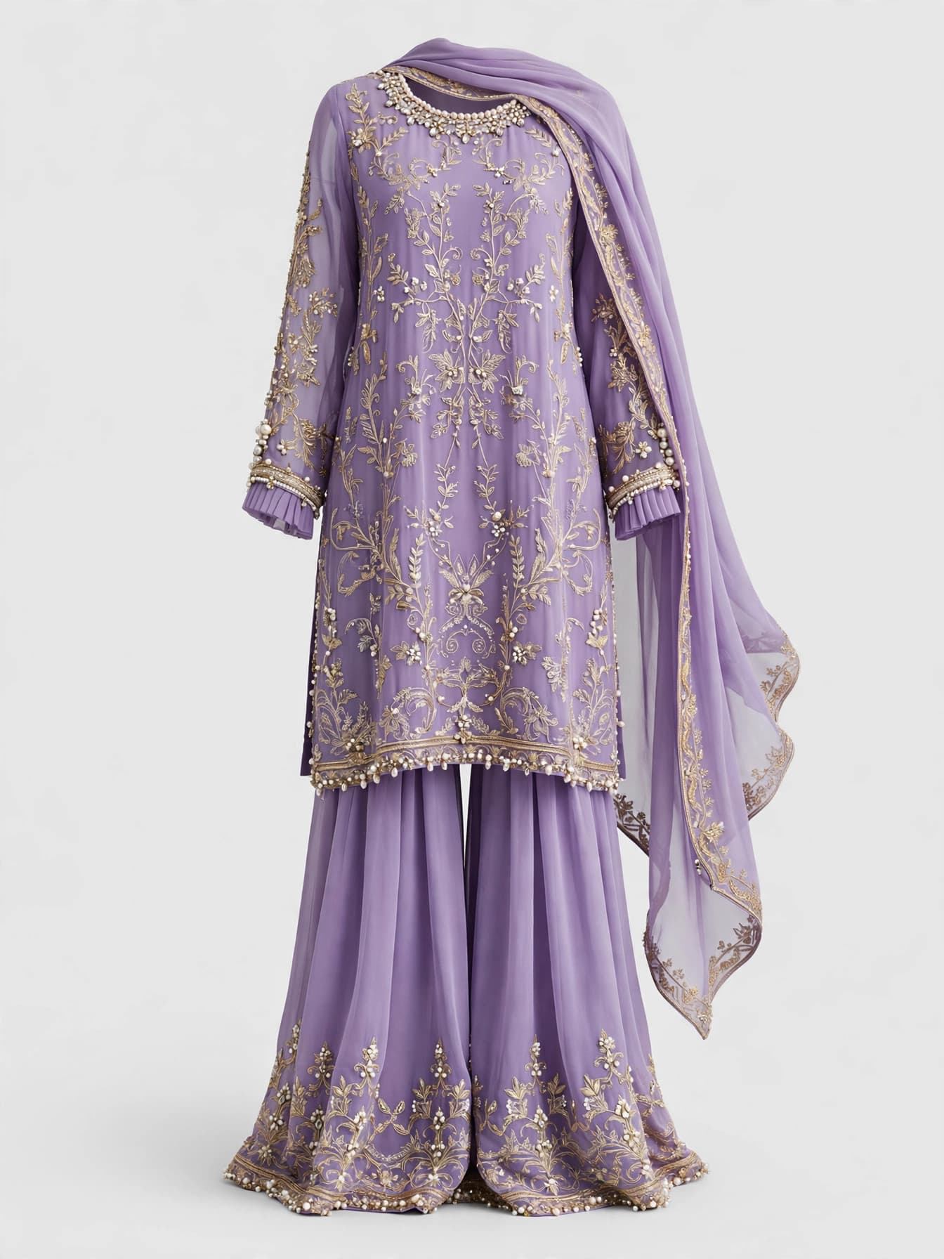 Divine Mango Motif Palazzo Suit