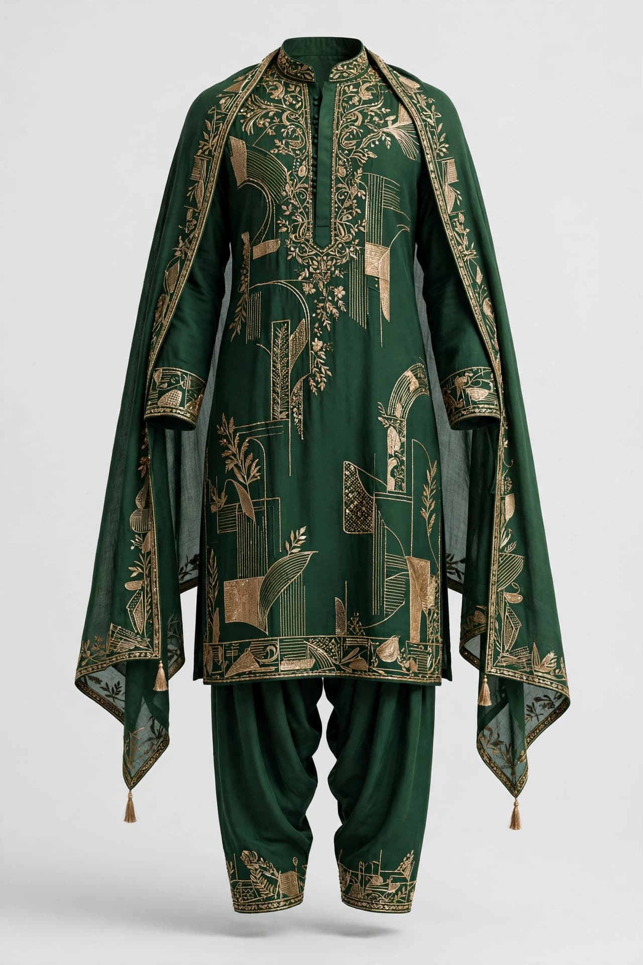Artisan Kantha Craft Punjabi Suit