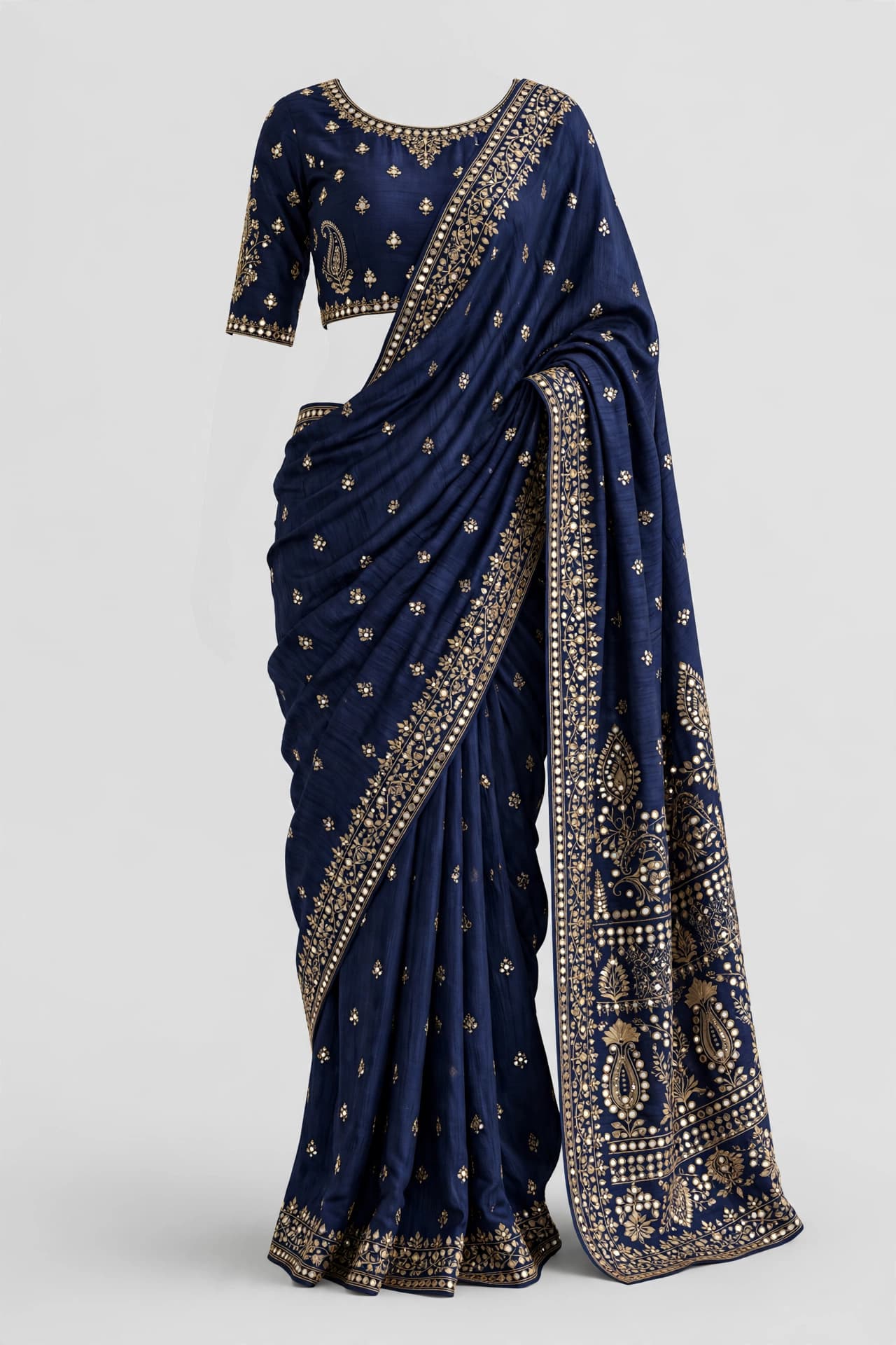Opulent Sequin Vine Silk Saree