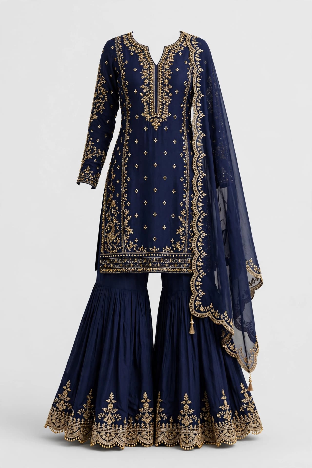 Blissful Chikankari Charm Sharara Set
