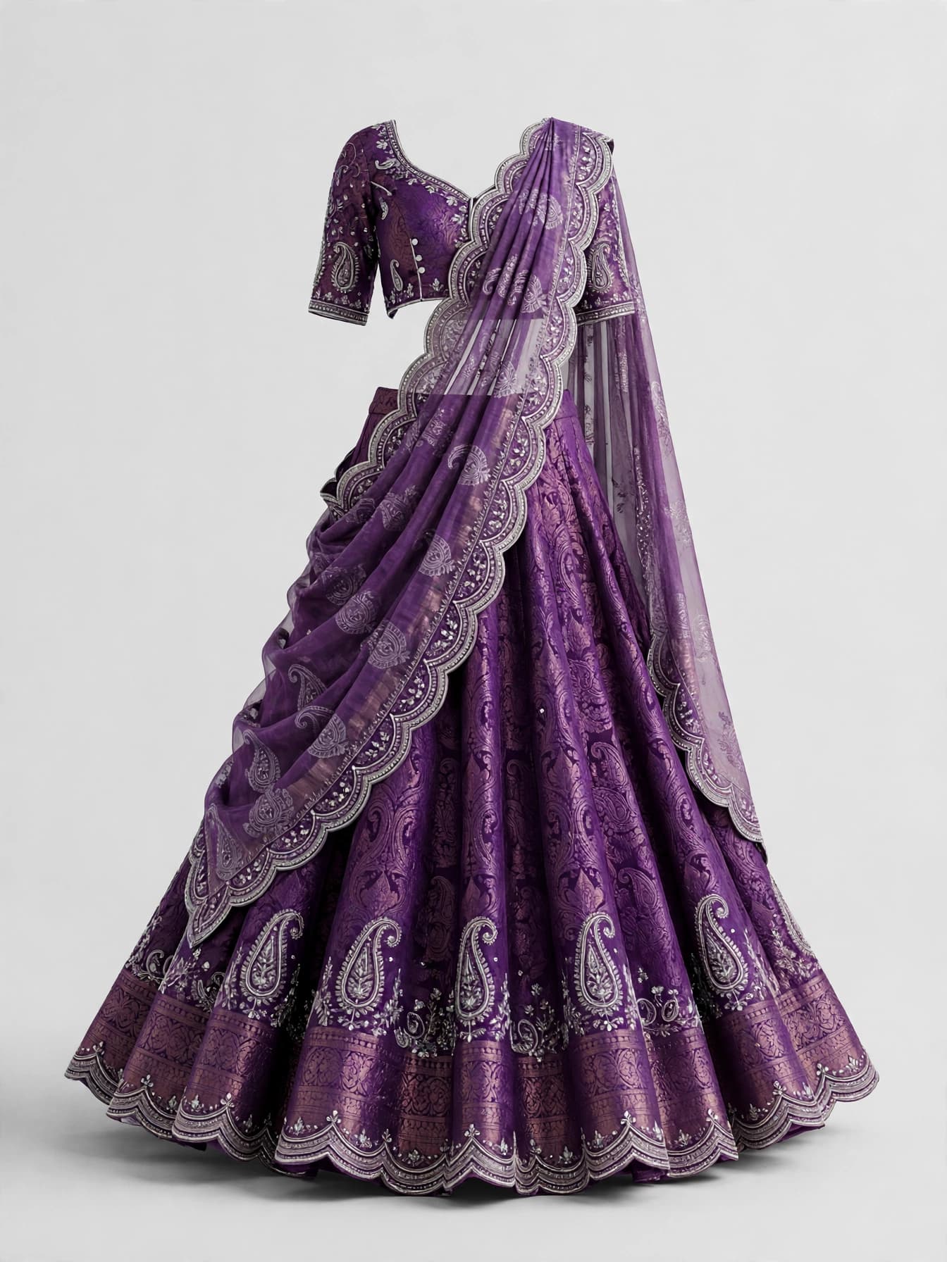 Artisan Zari Paisley Wedding Lehenga